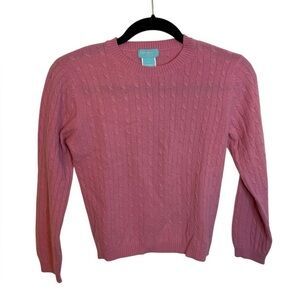 Bambino Girl’s Pink Cable Knit Cashmere Sweater